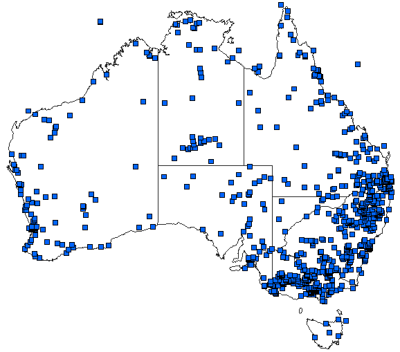 Australian distribution of Anax papuensis