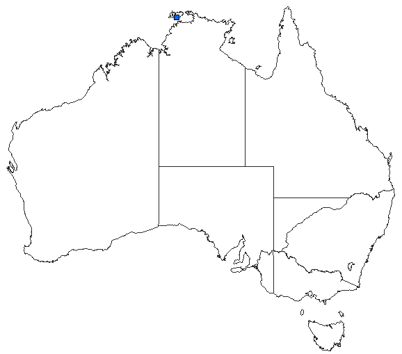 Australian distribution of Huonia melvillensis