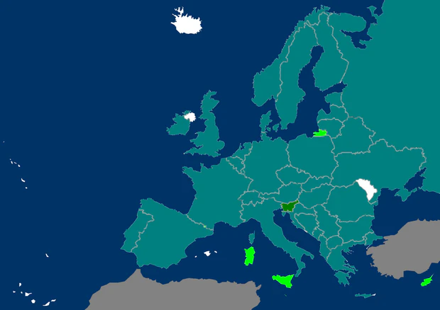Distribution map Calopteryx virgo