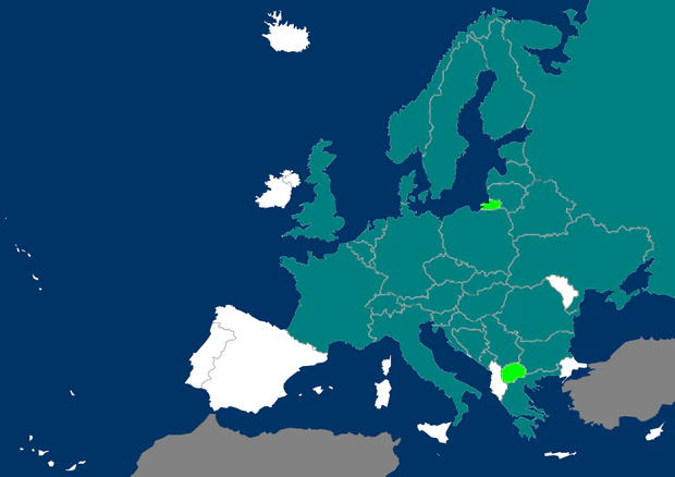 Distribution map Erythromma najas