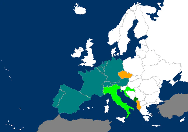 Distribution map Gomphus pulchellus