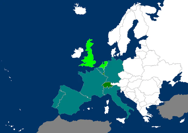 Distribution map Oxygastra curtisii
