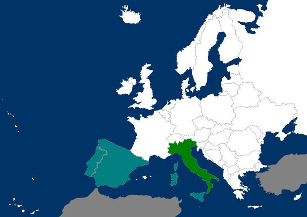 Distribution map Paragomphus genei
