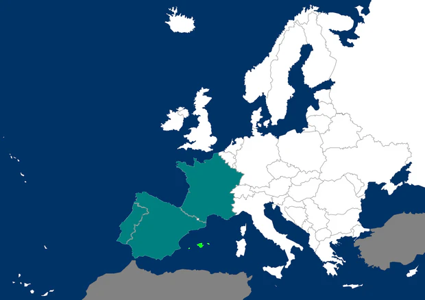 Distribution map Platycnemis latipes